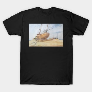 Boats Dungeness Beach Kent England Britain Landscape T-Shirt